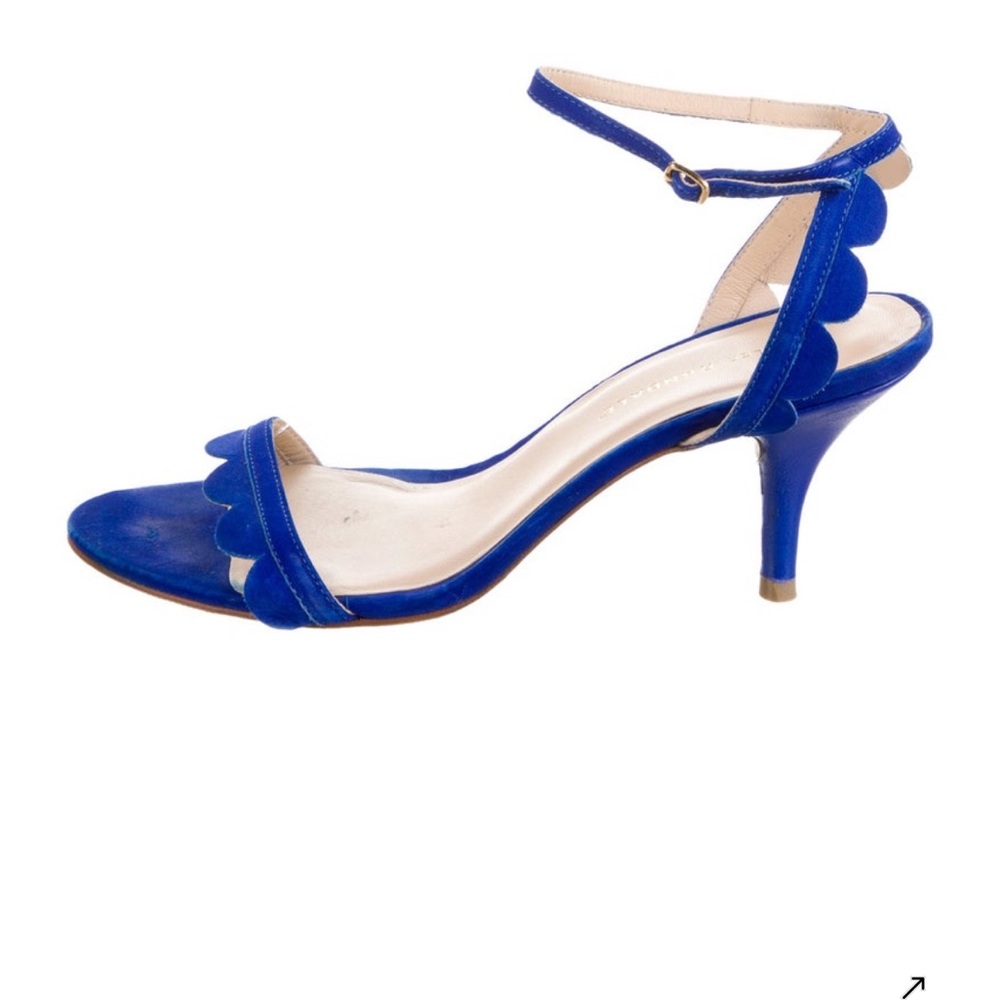 Loeffler Randall Lillit Blue Scalloped Suede Heels